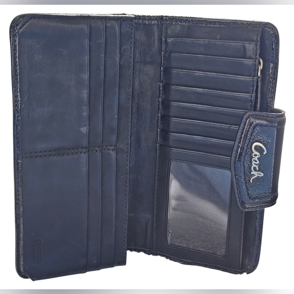 Coach Black and Gray Dotted Op Art Bifold Signature Wallet/clutch - Picture 4 of 10